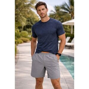 Birddogs Gym Shorts Mens Medium Grey Orange Liner Athletic Workout Lined Pockets